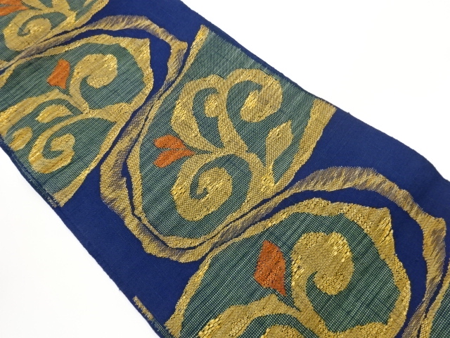 JAPANESE NAGOYA OBI / TSUMUGI / WOVEN ABSTRACT & ARABESQUE